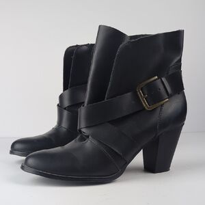NOMAD Women's Unique Style Black Leather Bailey Boots